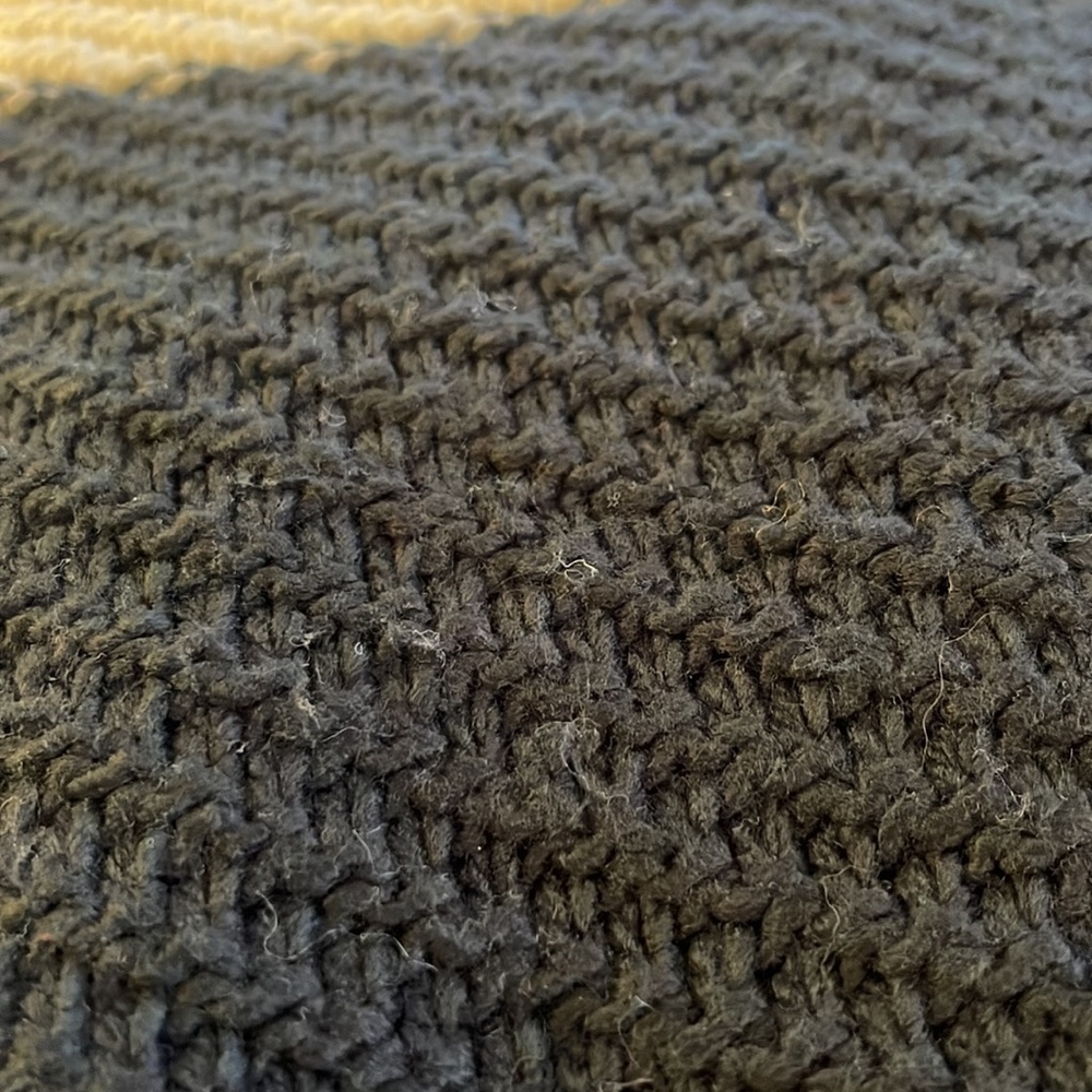 John + Jenn Small Chunky Knit Sweater Black and White Fringe - Picture 16 of 16